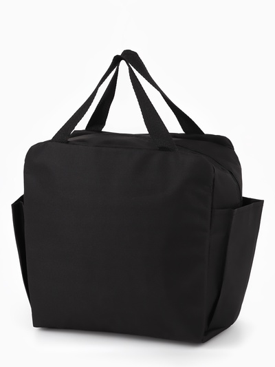 Термосумка на молнии, объём 8.7 л, 2 наружных кармана, цвет чёрный