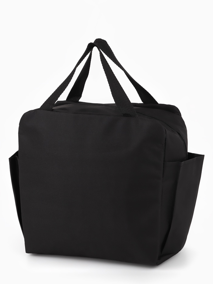 Термосумка на молнии, объём 8.7 л, 2 наружных кармана, цвет чёрный - Фото 1