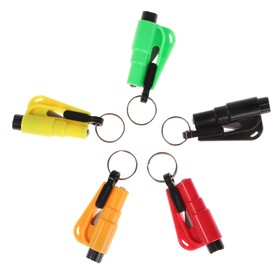 Аварийный брелок 3в1 TORSO, нож для ремня, стеклобой, клипса для отсоединения, МИКС 9403566
