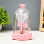 Ночник колба "Два лебедя" LED от батареек 3хААА розовый 9,5х9,5х16 см RISALUX - фото 22117274