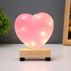 Ночник "Сердце. Любовь" LED от батареек 3хLR44 МИКС 9,5х4х12 см RISALUX - Фото 3