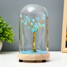 Ночник колба "Цветы синие" LED от батареек 3хLR44 11х11х19 см RISALUX - фото 22117397