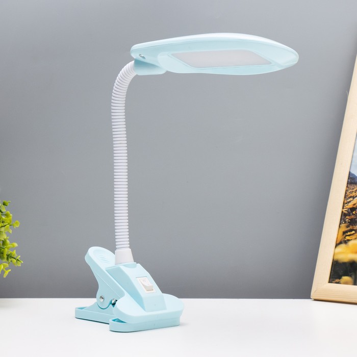 Настольная лампа «Лантрес» LED 3.5 Вт USB голубой 8.8×11×47 см RISALUX - Фото 1