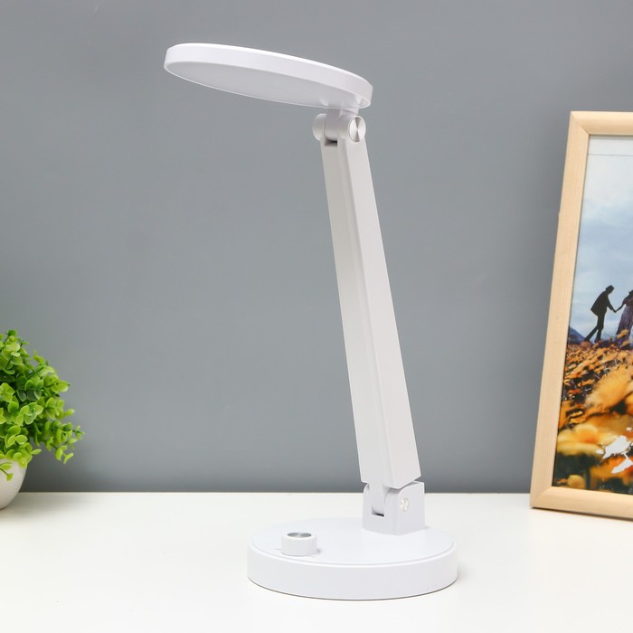 Настольная лампа "Алтрум" LED 4Вт USB АКБ белый 15x15x36 см RISALUX - фото 1910613869