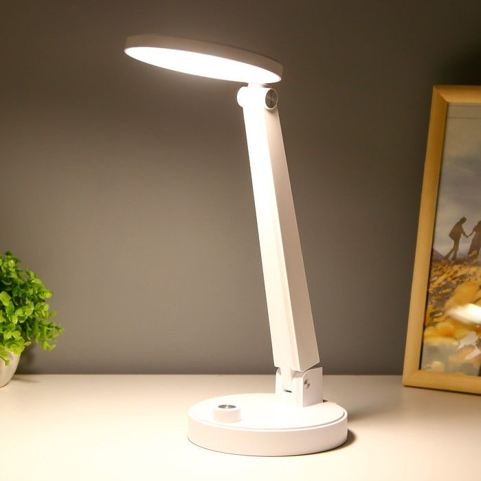 Настольная лампа "Алтрум" LED 4Вт USB АКБ белый 15x15x36 см RISALUX - фото 1894470444