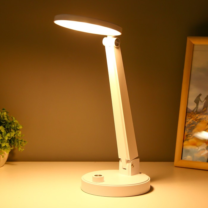 Настольная лампа "Алтрум" LED 4Вт USB АКБ белый 15x15x36 см RISALUX - фото 1894470445