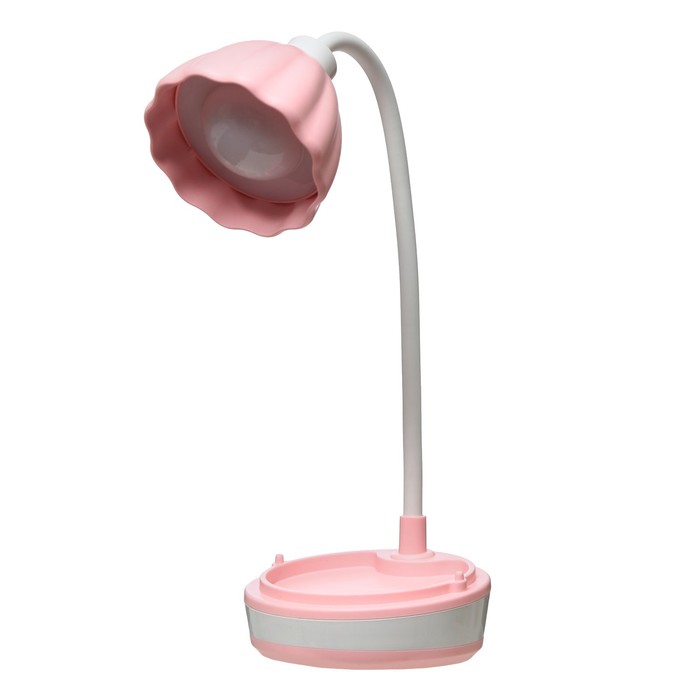 Настольная лампа "Лайни" LED 2Вт USB АКБ розовый 10,5x10,5x37 см RISALUX - фото 1907679250