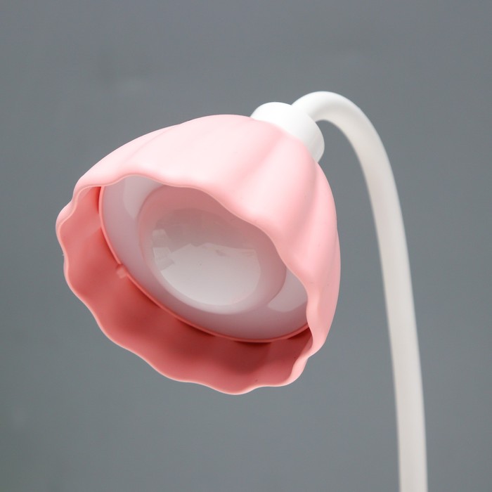Настольная лампа "Лайни" LED 2Вт USB АКБ розовый 10,5x10,5x37 см RISALUX - фото 1907679247