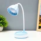 Настольная лампа "Лайни" LED 2Вт USB АКБ синий 10,5x10,5x37 см RISALUX - фото 10375975