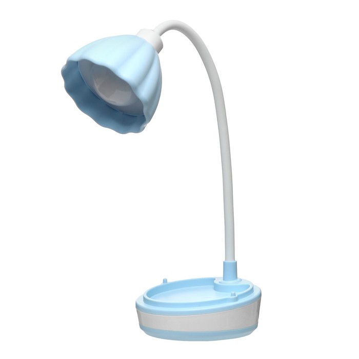 Настольная лампа "Лайни" LED 2Вт USB АКБ синий 10,5x10,5x37 см RISALUX - фото 1926653308