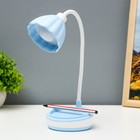 Настольная лампа «Лайни» LED 2 Вт USB АКБ синий 10.5×10.5×37 см RISALUX - Фото 6