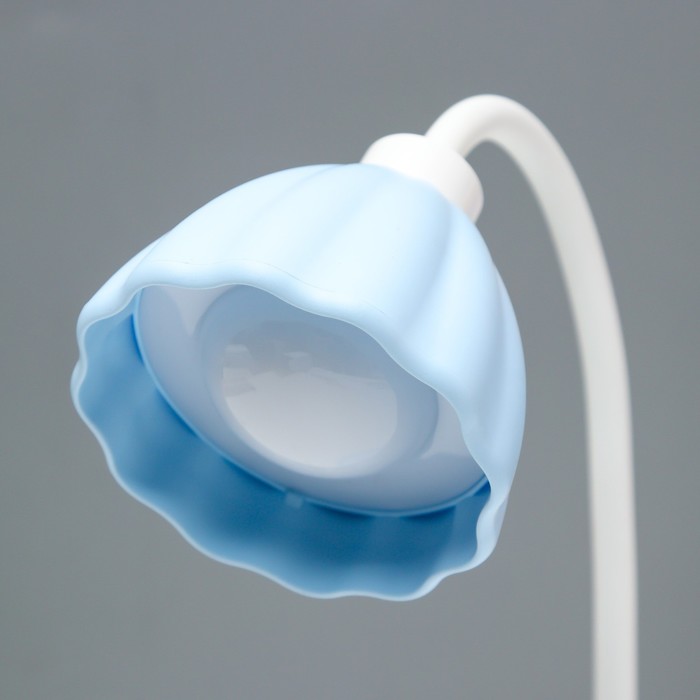 Настольная лампа "Лайни" LED 2Вт USB АКБ синий 10,5x10,5x37 см RISALUX - фото 1907679260