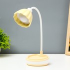 Настольная лампа "Лайни" LED 2Вт USB АКБ жёлтый 10,5x10,5x37 см RISALUX - фото 10376001