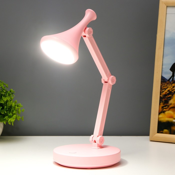 Настольная лампа "Джамбо" LED 2Вт USB АКБ розовый 13x13x34,5 см RISALUX - фото 1907679306