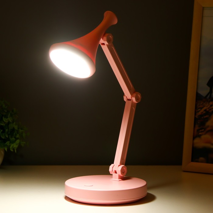 Настольная лампа "Джамбо" LED 2Вт USB АКБ розовый 13x13x34,5 см RISALUX - фото 1907679308