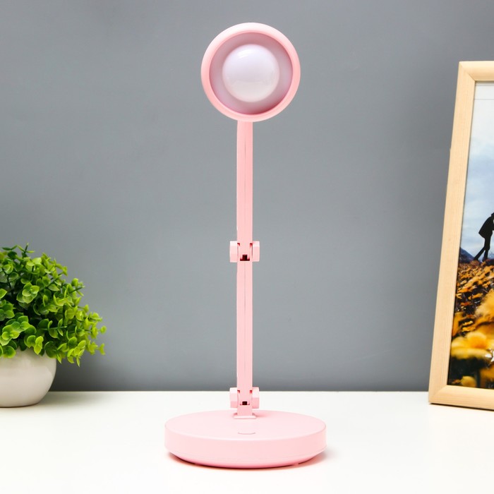 Настольная лампа "Джамбо" LED 2Вт USB АКБ розовый 13x13x34,5 см RISALUX - фото 1907679309