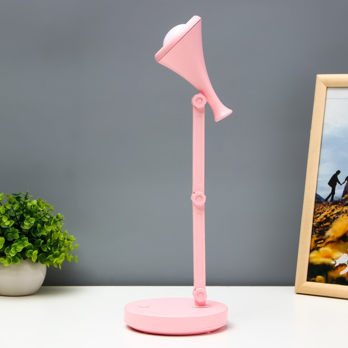 Настольная лампа "Джамбо" LED 2Вт USB АКБ розовый 13x13x34,5 см RISALUX - фото 1907679310