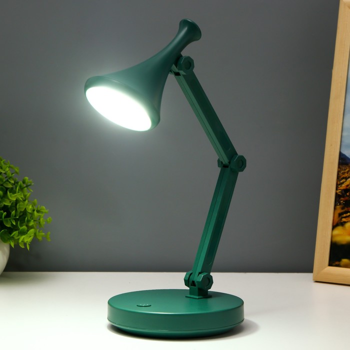 Настольная лампа "Джамбо" LED 2Вт USB АКБ зелёный 13x13x34,5 см RISALUX - фото 1907679321