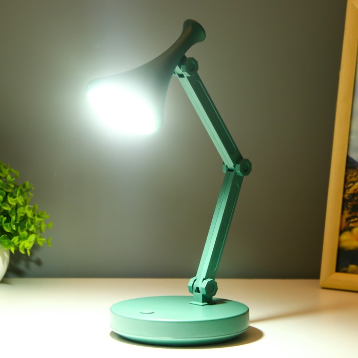 Настольная лампа "Джамбо" LED 2Вт USB АКБ зелёный 13x13x34,5 см RISALUX - фото 1907679322