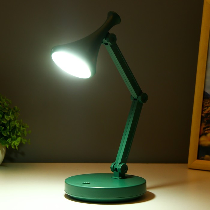 Настольная лампа "Джамбо" LED 2Вт USB АКБ зелёный 13x13x34,5 см RISALUX - фото 1907679323