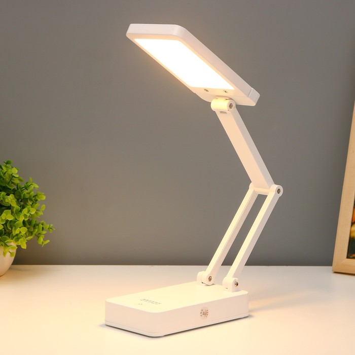 Настольная лампа "Трансформер" LED 3Вт АКБ USB белый 15х8,5х42 см RISALUX - фото 1910613997