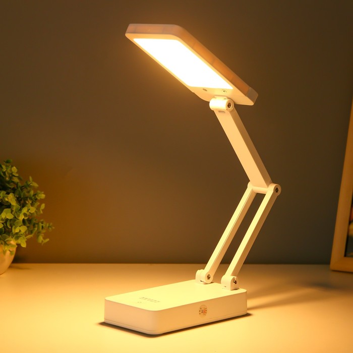 Настольная лампа "Трансформер" LED 3Вт АКБ USB белый 15х8,5х42 см RISALUX - фото 1910613998