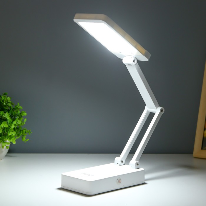Настольная лампа "Трансформер" LED 3Вт АКБ USB белый 15х8,5х42 см RISALUX - фото 1910613999