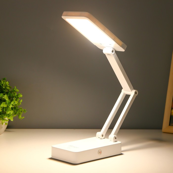 Настольная лампа "Трансформер" LED 3Вт АКБ USB белый 15х8,5х42 см RISALUX - фото 1895942267