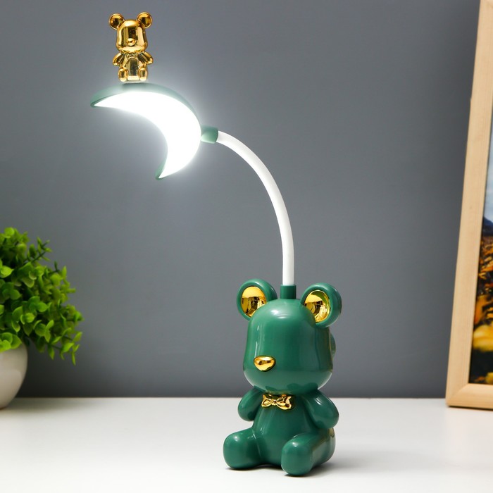 Настольная лампа с точилкой "Мишка" LED 2Вт USB АКБ МИКС 7х7х30 см RISALUX - фото 1907679406