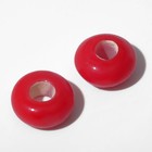 Бусина стеклянная "Preciosa" кольцо (набор 2шт), 8х4мм, цвет красный - Фото 2