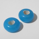 Бусина стеклянная «Preciosa» кольцо (набор 2 шт.), 8,4 мм, цвет голубой - Фото 2