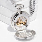 Часы карманные механические "Скелетон", d=4.7 см, цепочка 35.5 см - фото 31319043