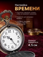 Часы карманные «Волк», кварцевые, цепочка l-40 см, d=4.5 см - Фото 3