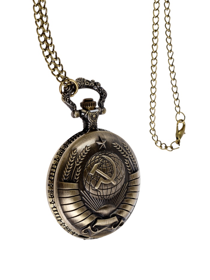 Часы карманные "СССР", кварцевые, цепочка l-40 см, d-4.5 см - Фото 1