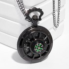 Часы карманные "Классика", кварцевые, цепочка l-37 см, d-4.5 см, с компасом - фото 10376234