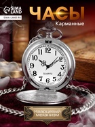 Часы карманные «Классика», кварцевые, цепочка l-37 см, d=4.5 см - Фото 1