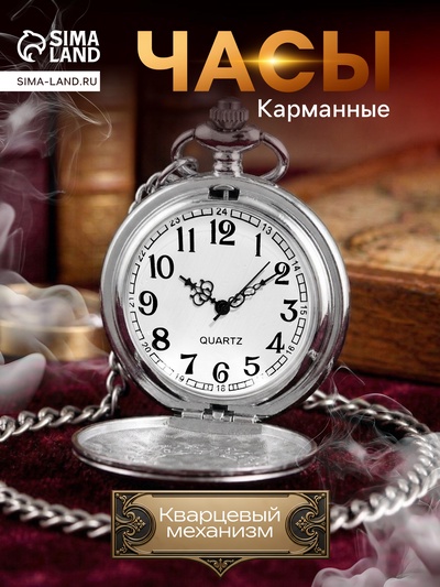 Часы карманные «Классика», кварцевые, цепочка l-37 см, d=4.5 см