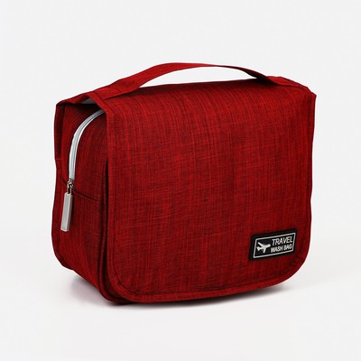 Косметичка-несессер на липучках, с ручкой, цвет бордовый