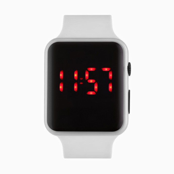 Часы наручные электронные, белые - Фото 1