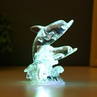 Ночник "Дельфины" LED от батареек LR1130 прозрачный 10,5х8х5см RISALUX - фото 22118115