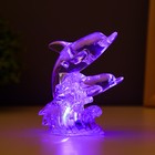 Ночник "Дельфины" LED от батареек LR1130 прозрачный 10,5х8х5см RISALUX - фото 22118116