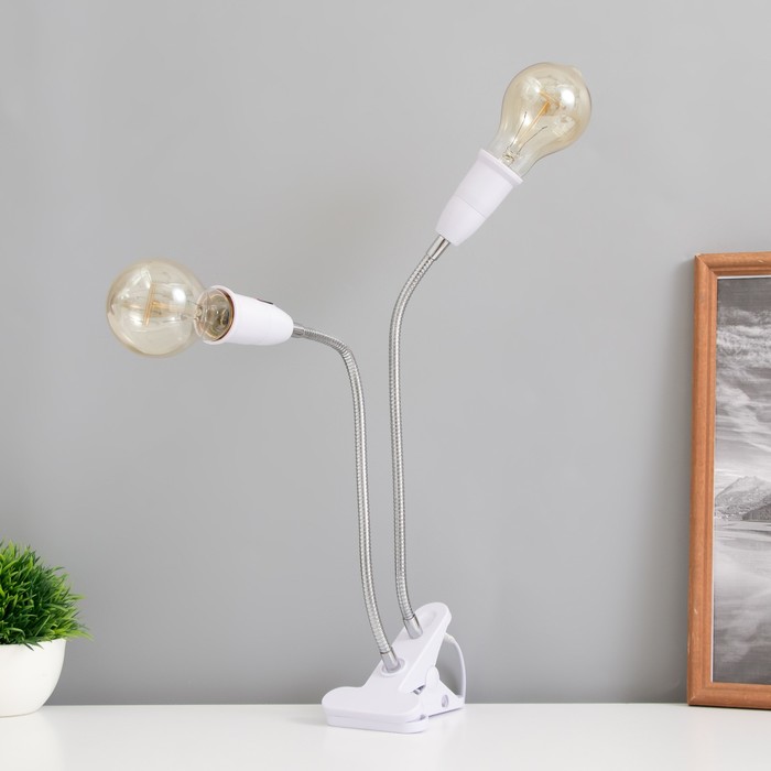 Настольная лампа «Синди дуо» 2×15 Вт Е27 белый 3×3×40 см RISALUX - Фото 1