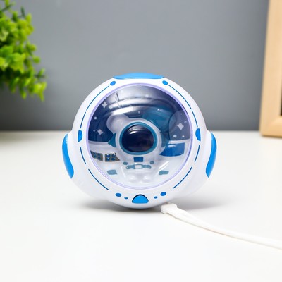 Ночник RISALUX «Космонавт», LED, согревающий, грелка для рук, USB, АКБ, 10×9×5.8 см, белый, синий