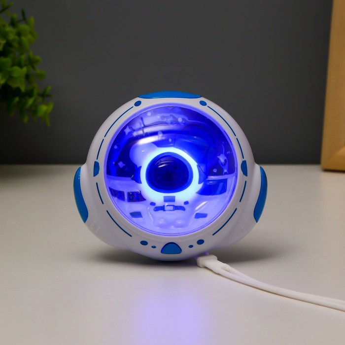 Ночник согревающий с грелкой для рук "Космонавт" LED USB АКБ бело-синий 10х9х5,8 см RISALUX