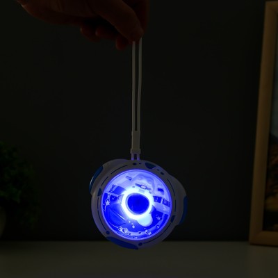 Ночник RISALUX «Космонавт», LED, согревающий, грелка для рук, USB, АКБ, 10×9×5.8 см, белый, синий