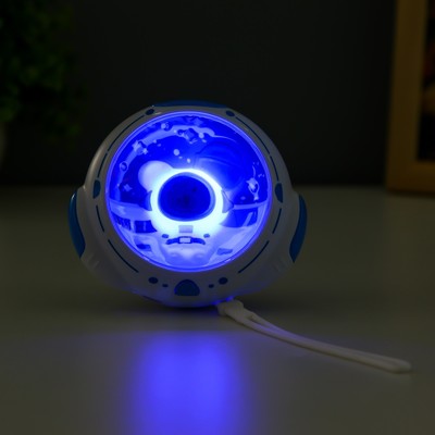 Ночник RISALUX «Космонавт», LED, согревающий, грелка для рук, USB, АКБ, 10×9×5.8 см, белый, синий