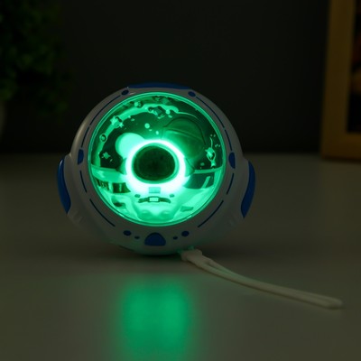 Ночник RISALUX «Космонавт», LED, согревающий, грелка для рук, USB, АКБ, 10×9×5.8 см, белый, синий
