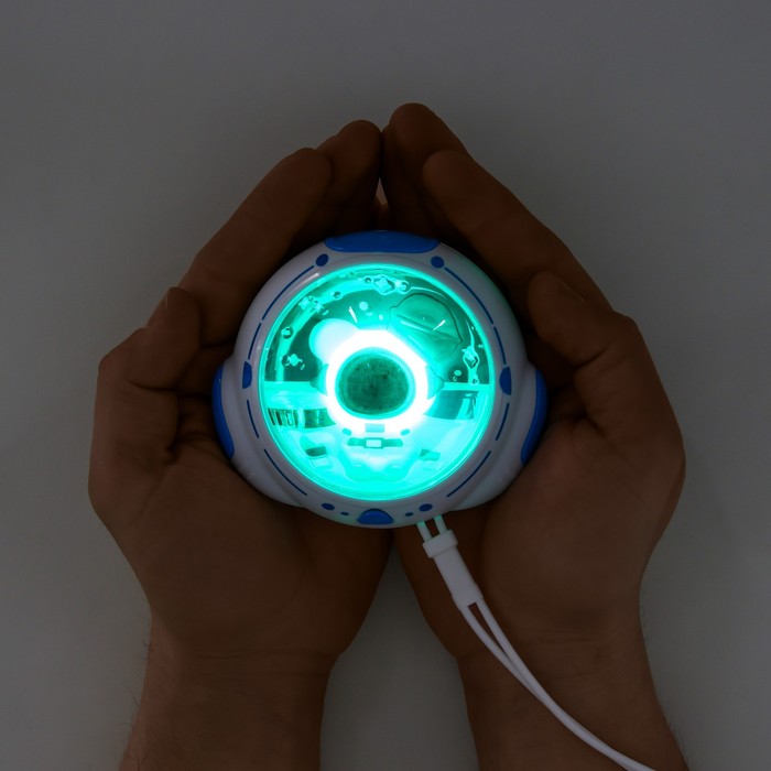 Ночник согревающий с грелкой для рук "Космонавт" LED USB АКБ бело-синий 10х9х5,8 см RISALUX - фото 1897418183
