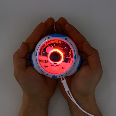 Ночник RISALUX «Космонавт», LED, согревающий, грелка для рук, USB, АКБ, 10×9×5.8 см, белый, синий