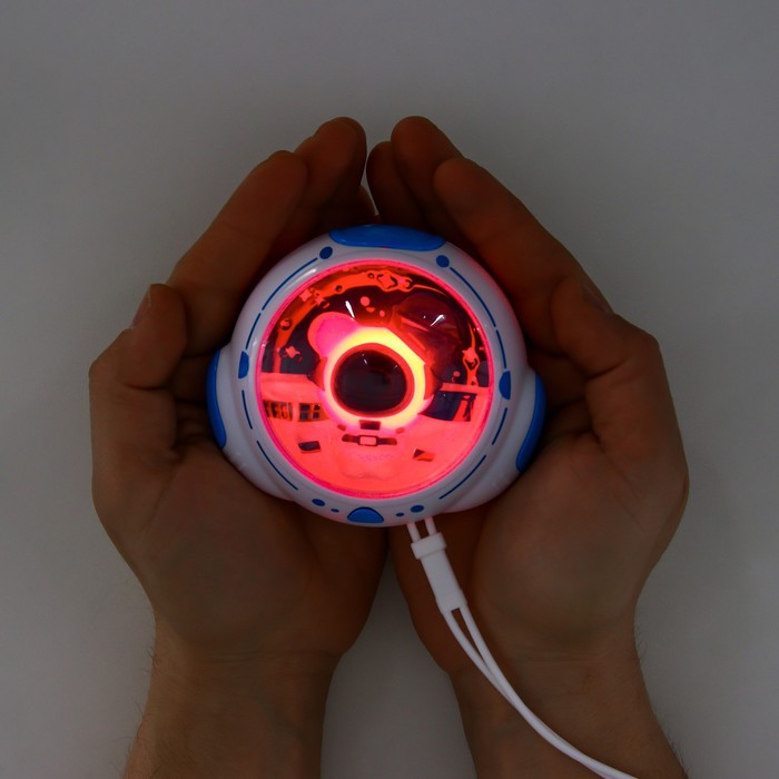 Ночник согревающий с грелкой для рук "Космонавт" LED USB АКБ бело-синий 10х9х5,8 см RISALUX - фото 1897418184